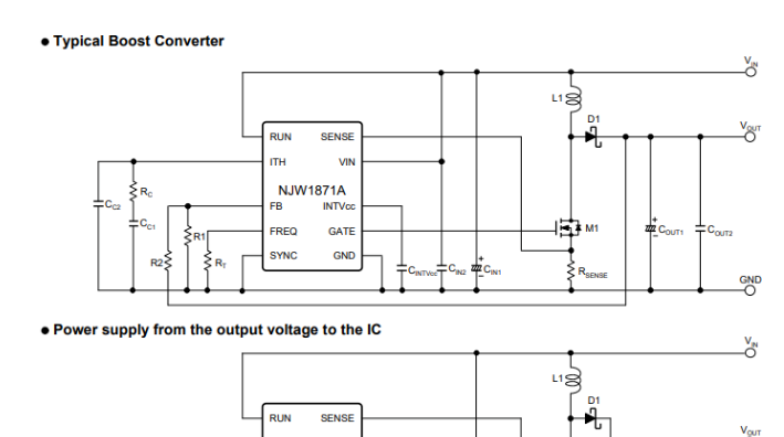 電流模式、驅動MOSFET的升壓/回掃型開關穩壓器IC NJW1871A系列